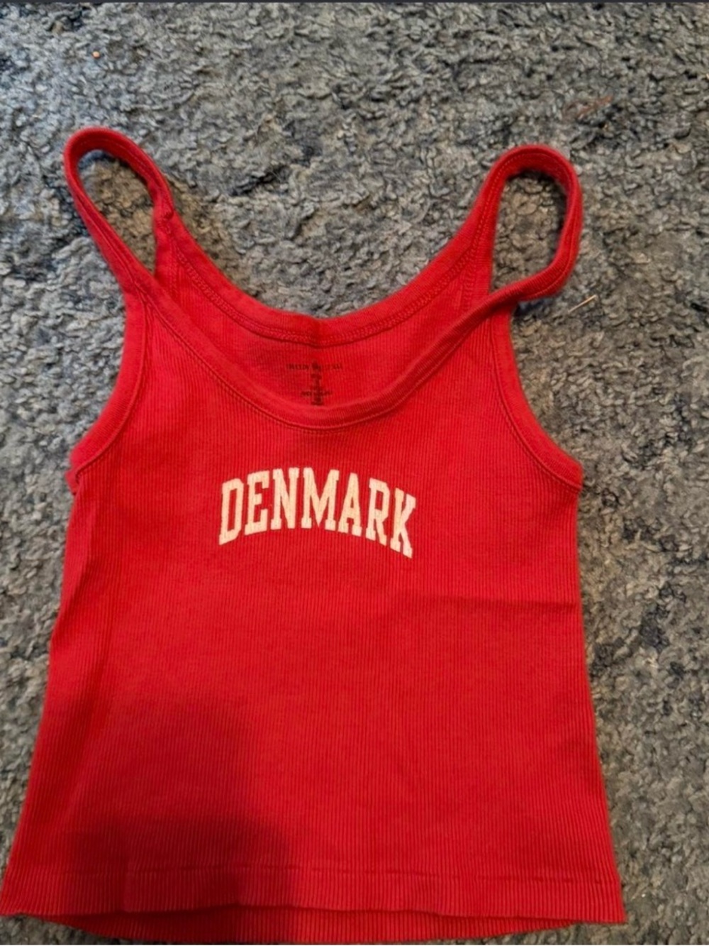 Brandy Melville Red Denmark Ribbed Tank Top